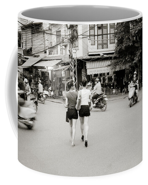 Girl Coffee Mug featuring the photograph Hanoi Girls In Vietnam by Shaun Higson