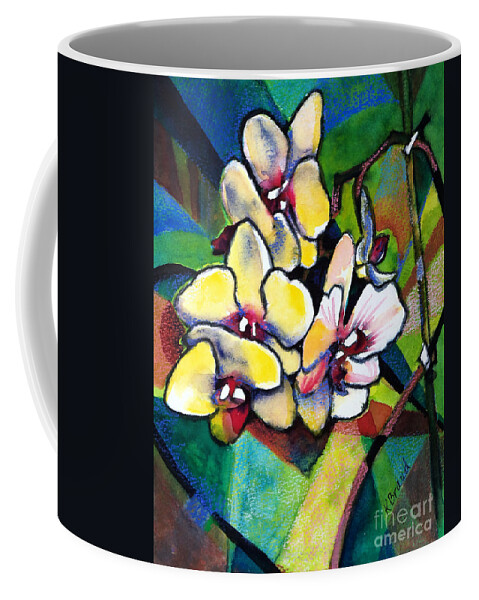 Paintings Coffee Mug featuring the painting Heart of the Orchid by Kathy Braud