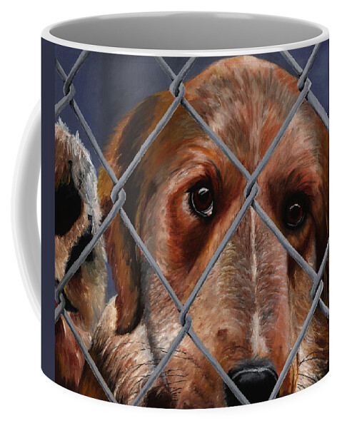 Pets Coffee Mug featuring the painting Help Release Me II by Vic Ritchey