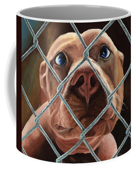 Pet Coffee Mug featuring the painting Help Release Me III by Vic Ritchey