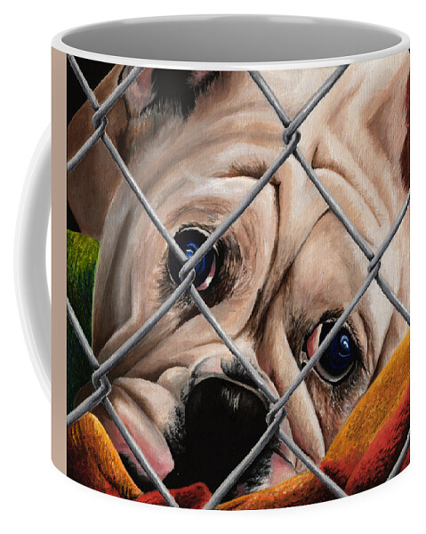 Pet Coffee Mug featuring the painting Help Release Me IV by Vic Ritchey