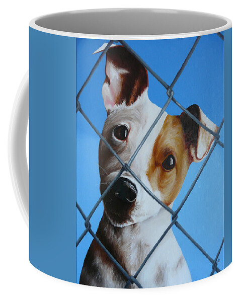 Pet Coffee Mug featuring the painting Help Release Me VI by Vic Ritchey