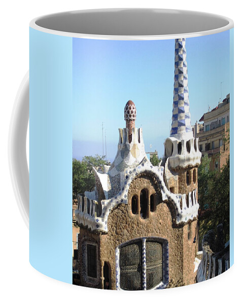 Parc Guell Coffee Mug featuring the photograph Home With A view Park Guell Barcelona Spain by John Shiron