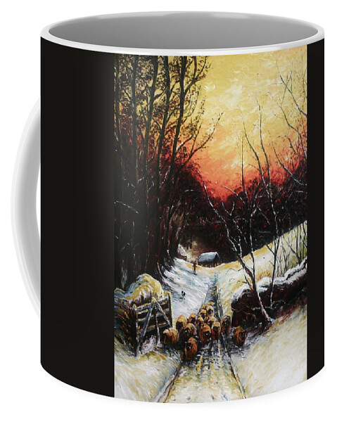 Snow Coffee Mug featuring the painting Homeward bound by Andrew Read