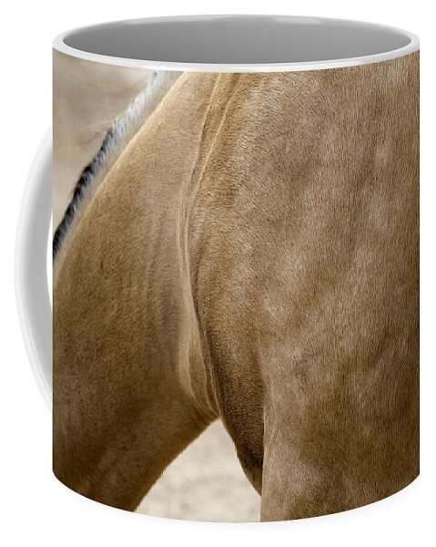 Horse Coffee Mug featuring the photograph Horse Bending Neck by Lorraine Devon Wilke