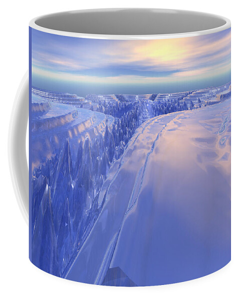 Digital Art Coffee Mug featuring the digital art Ice Fissure by Phil Perkins