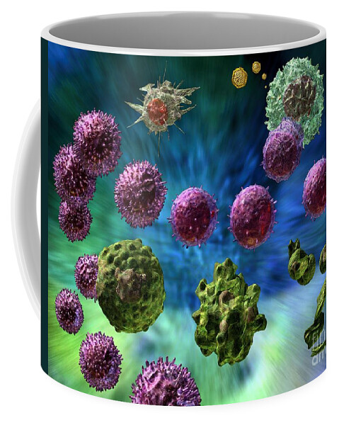 Antigens Coffee Mug featuring the digital art Immune Response Cytotoxic 1 by Russell Kightley