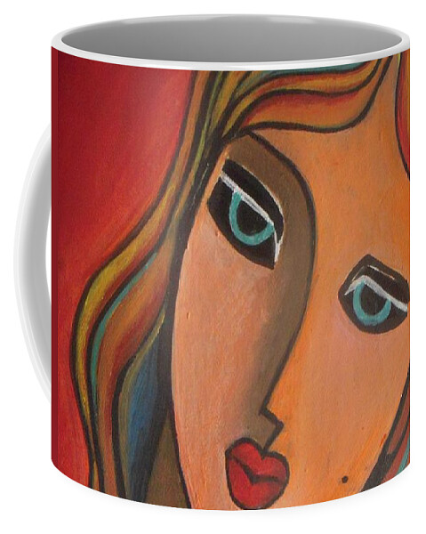 Love Coffee Mug featuring the painting Girl In Love by Vesna Antic