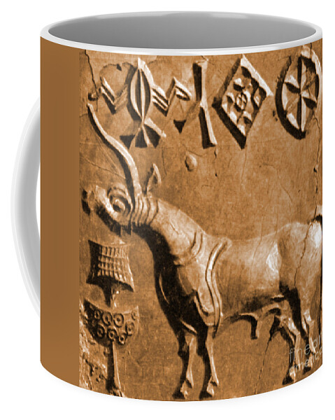 Historic Coffee Mug featuring the photograph Indus Valley Unicorn Relief by Science Source