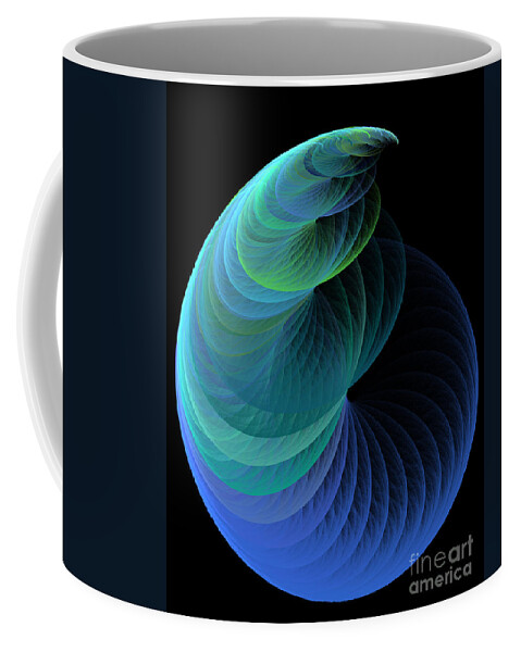 Fractal Coffee Mug featuring the digital art Infinity In Blue by Andee Design