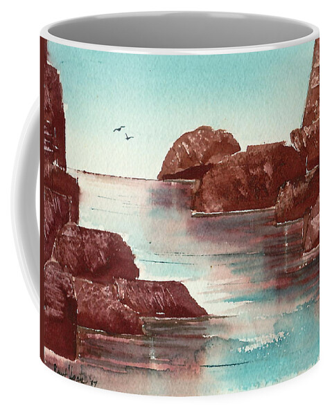 Rocks Coffee Mug featuring the painting Inlet by Frank SantAgata