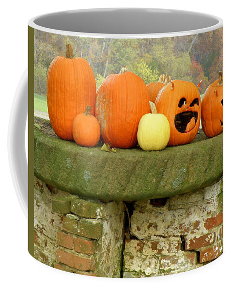 Pumpkins Coffee Mug featuring the photograph Jack-0-Lanterns by Lainie Wrightson