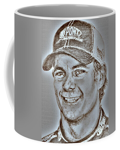 Jeff Gordon Coffee Mug featuring the digital art Jeff Gordon in 2010 by J McCombie