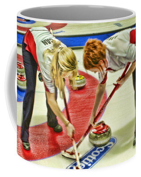 Curling Coffee Mug featuring the photograph Jennifer and Dawn by Lawrence Christopher