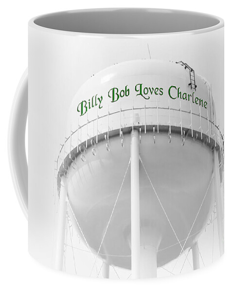 Water Tower. Billie Bob Loves Charlene Coffee Mug featuring the photograph John Deere Green by Andee Design