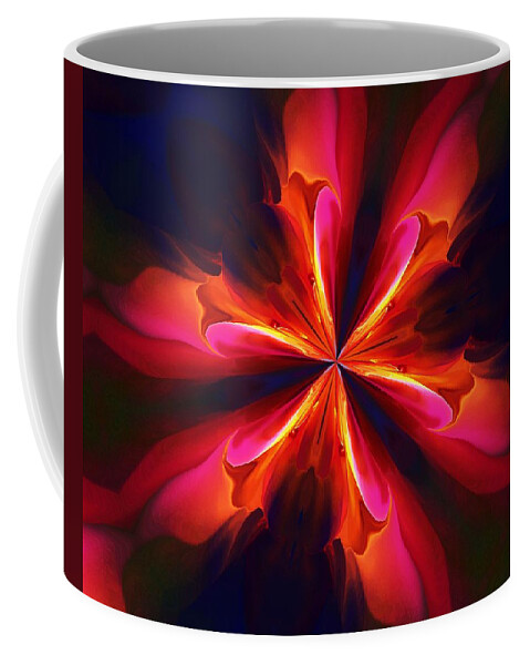 Kaleidoscope Digital Art Coffee Mug featuring the digital art Kaliedoscope Flower 121011 by David Lane