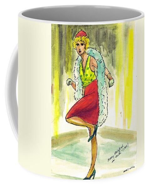 Nostalgia Coffee Mug featuring the drawing KiKi by Mel Thompson