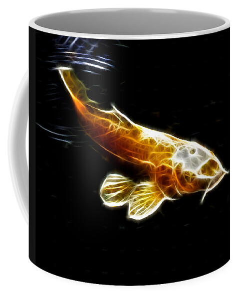 Fractalius Coffee Mug featuring the photograph Koi with Water Ripple by Maggy Marsh