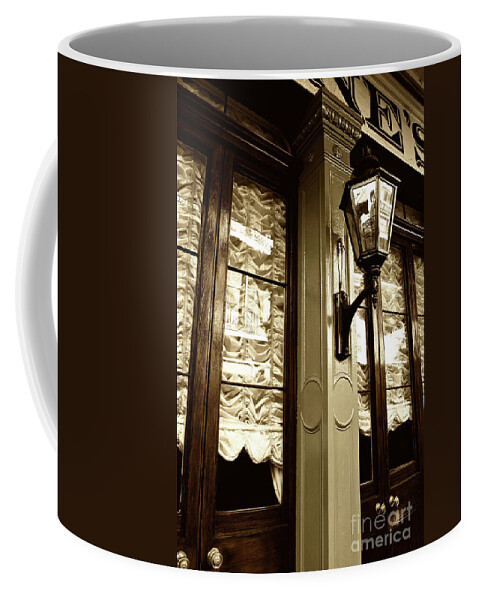 Lamp Coffee Mug featuring the photograph Lamp and Window Reflections by Frances Ann Hattier