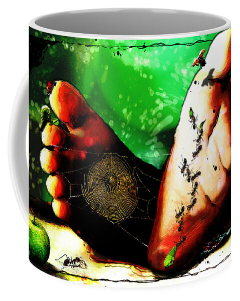 Picnic Coffee Mug featuring the painting Lazy Picnic by Adam Vance