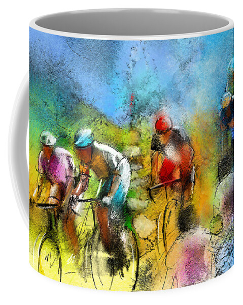 Sports Coffee Mug featuring the painting Le Tour de France 01 bis by Miki De Goodaboom