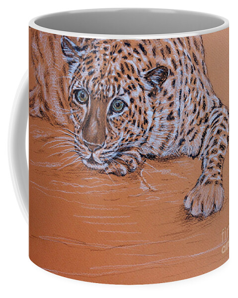 Leopard Coffee Mug featuring the pastel Leopard 3 by Amanda Dinan