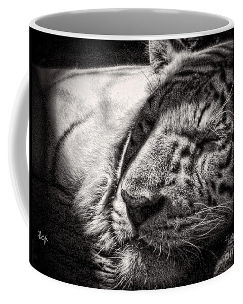 Tiger Coffee Mug featuring the photograph Let Sleeping Tiger Lie by Traci Cottingham