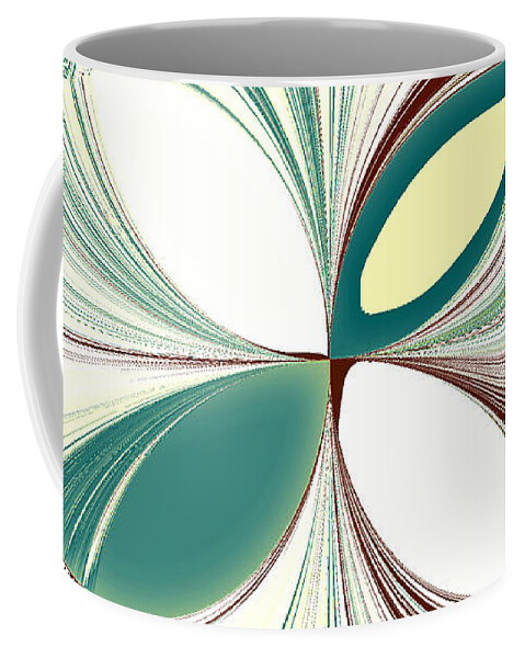 Abstract Coffee Mug featuring the digital art Light in the Darkness White by Karen Francis
