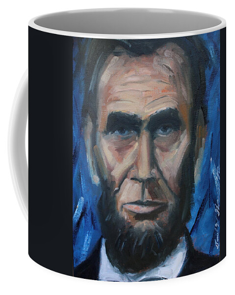 Abraham Lincoln Coffee Mug featuring the painting Lincoln Portrait #8 by Daniel W Green
