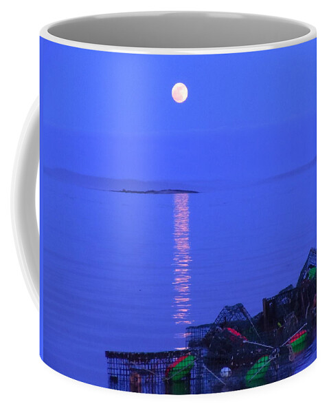Maine Coffee Mug featuring the photograph Lobstering Moon by Francine Frank