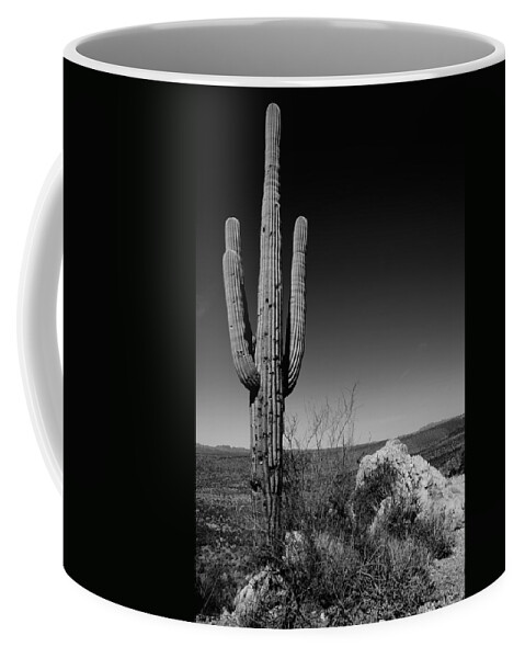 Lone Saguaro Coffee Mug featuring the photograph Lone Saguaro by Chad Dutson