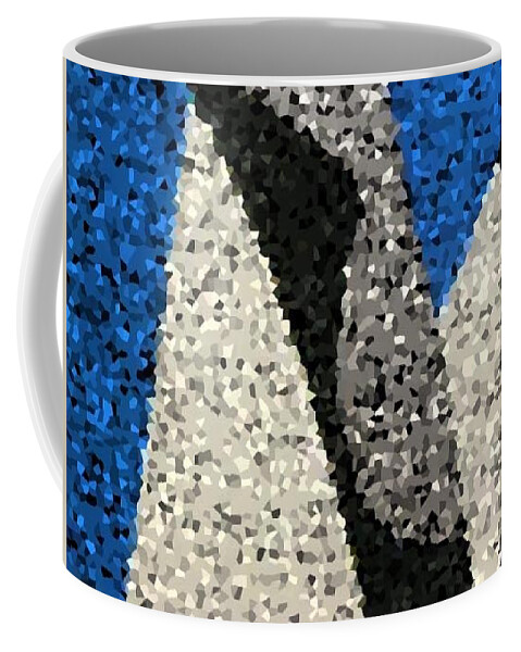 Geometric Abstract Coffee Mug featuring the digital art Lou Reed Tribute White Light Texture by Dick Sauer