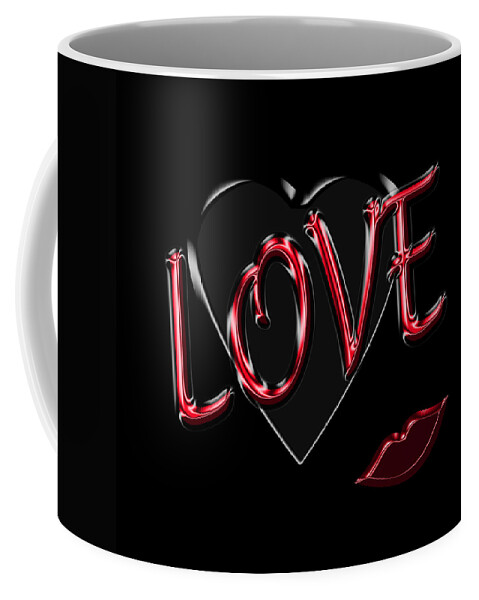 Love Coffee Mug featuring the digital art Love with Lips by Andrew Fare
