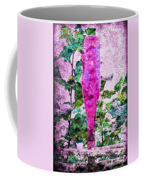 Glass Coffee Mug featuring the photograph Magenta Bottle Triptych 3 of 3 by Andee Design