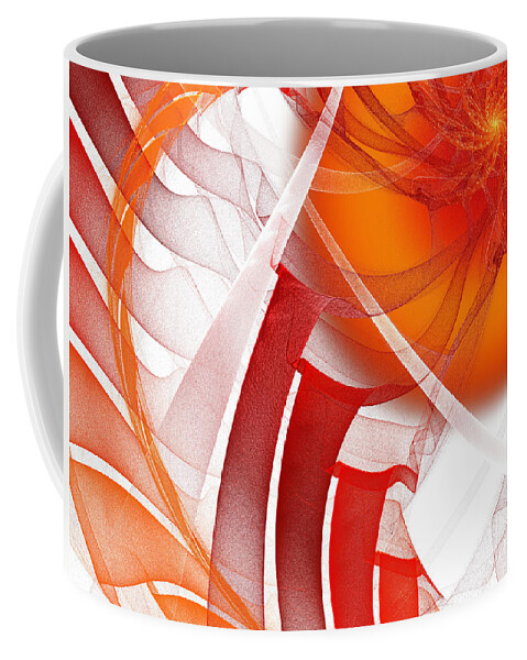 Fractal Coffee Mug featuring the digital art Majestic Motion White by Andee Design