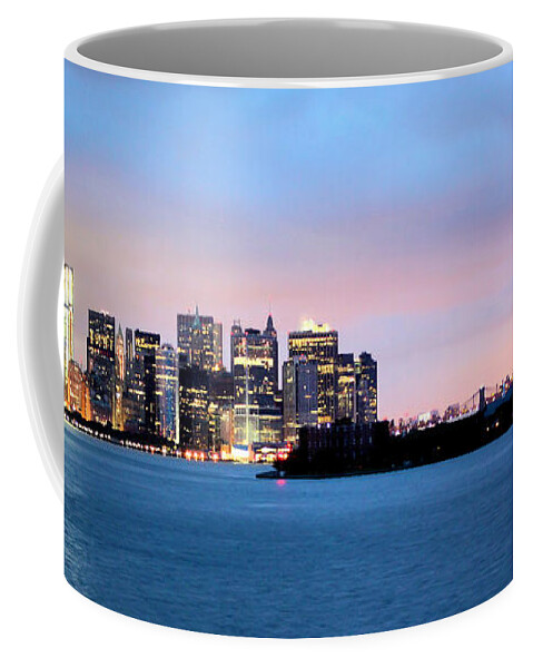 Panoramic Coffee Mug featuring the photograph Manhattan Dawn by Kristin Elmquist