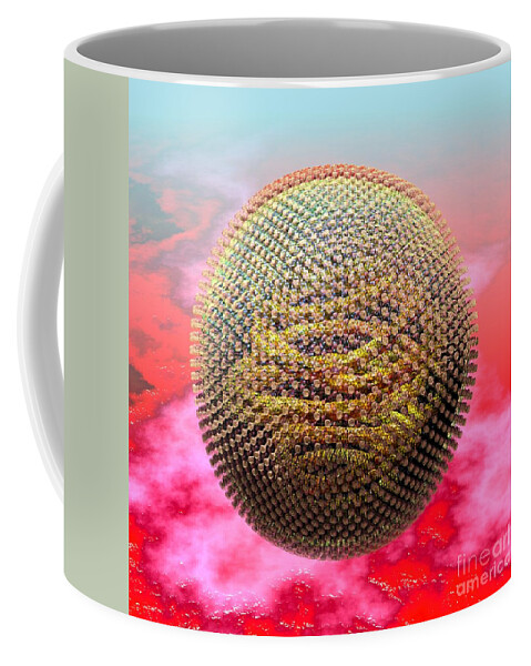 Biological Coffee Mug featuring the digital art Measles Virus by Russell Kightley