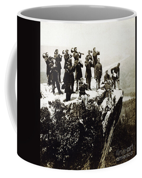 Black And White Coffee Mug featuring the photograph Military Band At Lookout Mountain by Photo Researchers, Inc.