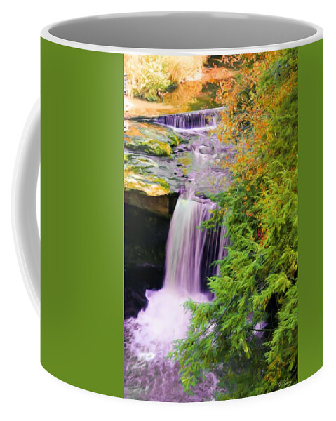 Mill Creek Metropark Coffee Mug featuring the painting Mill Creek Waterfall by Michelle Joseph-Long