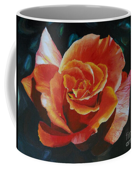 Mojabe Coffee Mug featuring the painting Mojabe Rose by Yenni Harrison