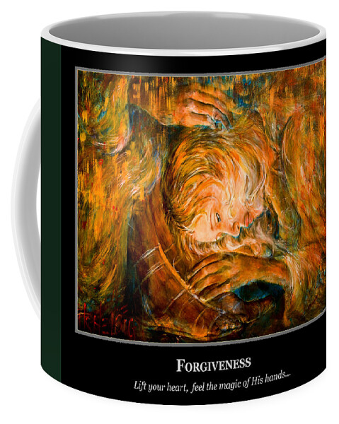 Forgiveness Coffee Mug featuring the painting Motivational Forgiveness by Nik Helbig