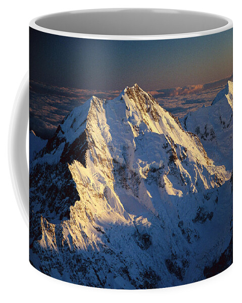 Aerial View Coffee Mug featuring the photograph Mt Cook Or Aoraki And Mt Tasman, Aerial by Colin Monteath