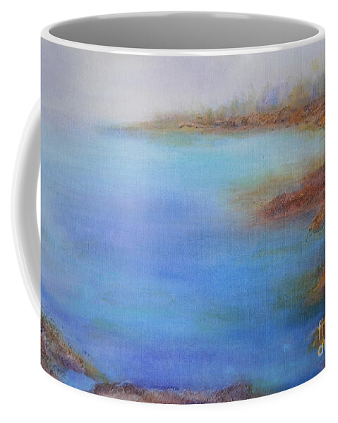 Water Coffee Mug featuring the painting Muskoka Rocks by Claire Bull