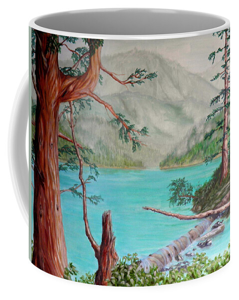 Namu Coffee Mug featuring the painting Namu Lake by Ida Eriksen