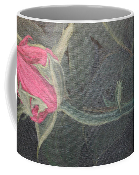 Rose Coffee Mug featuring the painting New Beginnings by Wendy Shoults