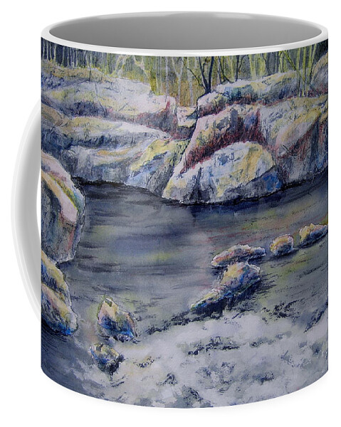 Watercolor Coffee Mug featuring the painting November Waters by Carolyn Rosenberger