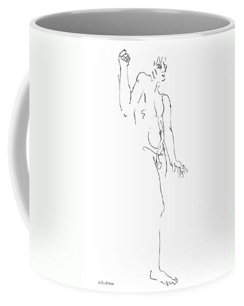 Male Coffee Mug featuring the drawing Nude_Male_Drawing_26 by Gordon Punt