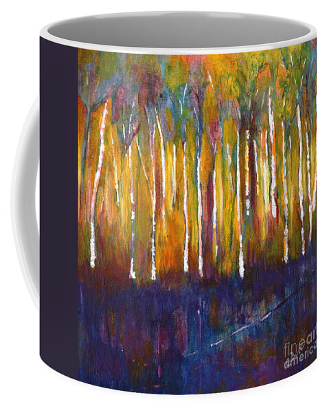 Muskoka Coffee Mug featuring the painting Oak Bay Woods by Claire Bull