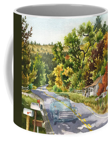 Old Truck Painting Coffee Mug featuring the painting Old Marshall by Anne Gifford