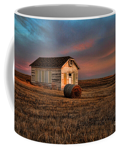 Sunrise Coffee Mug featuring the photograph Old Prairie School at Sunrise by Edward R Wisell